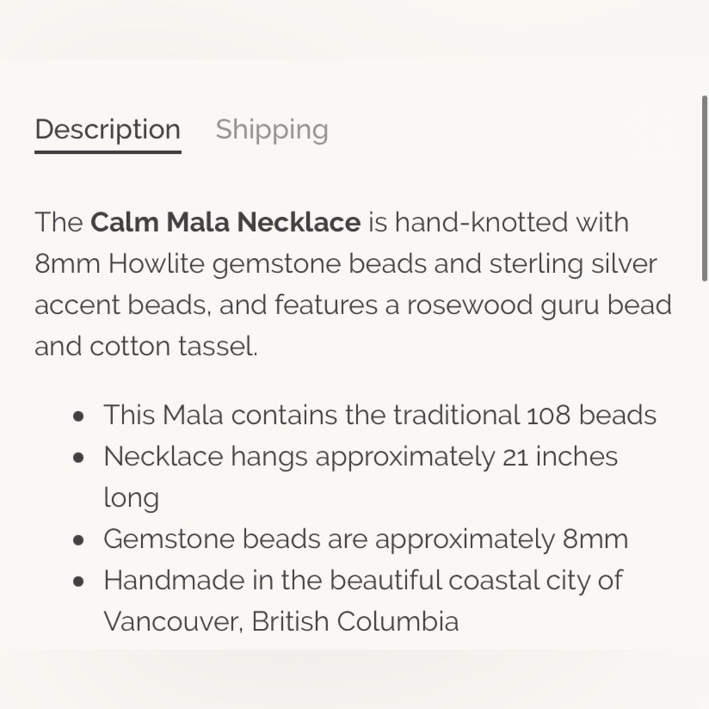 •THE BEAUTIFUL NOMAD• “calm” howlite gemstone mala necklace - Picture 7 of 9